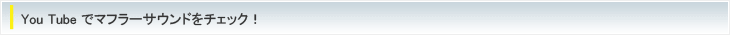 You Tubeでマフラーサウンドをチェック！